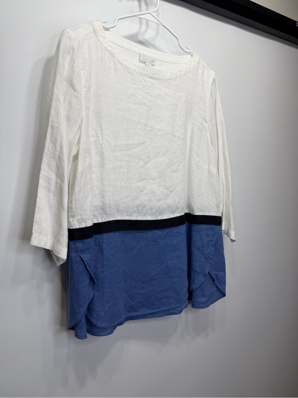 J. Jill 100% Linen Top with Color-block - Picture 3 of 8